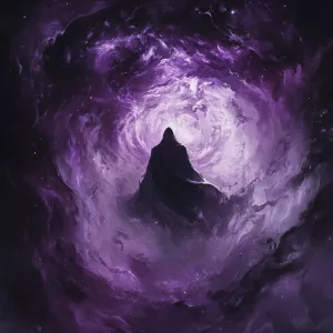 Generate an image of a dark lord's soul materializing as a tumul...