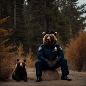 Grizzly bear police officer