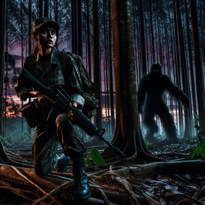 A soldier stuck in the forest being hunted by unknown monster