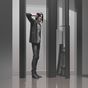 bad boy, 35 years, long black hair, cinematic color key --ar 3:2...