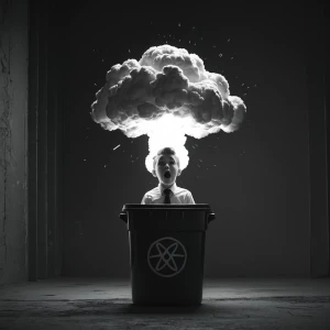 **Adam Bomb** - A Garbage Pail Kid with a mushroom cloud explosi...