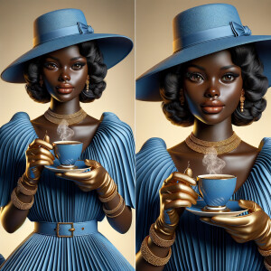 Create a 3-D realistic image of a light skinned skin African Ame...