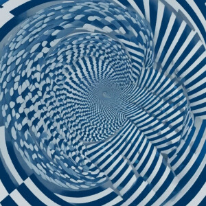 Blue and white spiral