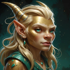 A sleek and sophisticated gilded troll, exuding an aura of elega...