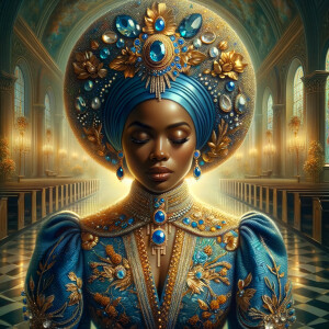 Create an illustration that embodies spirituality and a deep con...
