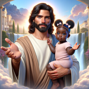 Create a 3D realistic artwork featuring the phrase 'Jesus Saves'...