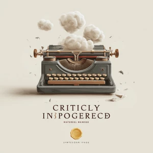 minimalist vector-style illustration of a vintage typewriter wit...