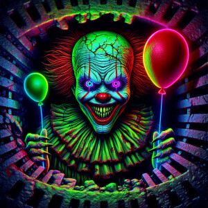 glow in the dark art combined with horrorcore, conjuring macabre...