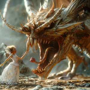 Tooth fairy pulling teeth from an evil menacing looking creepy c...