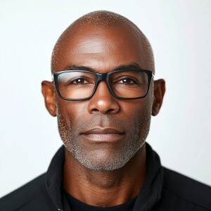 Portray a 56-year-old African American man from California with...