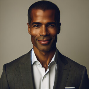 Full body portrait of a successful and handsome light skin Afric...