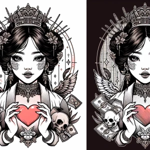 Shaped Logo
 brand name [Dead Hearts & Butterflies]
Anime logo
E...