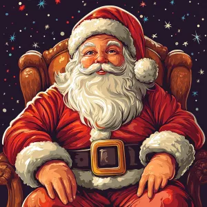 Generate a Christmas picture with santa in a cartoon style with...