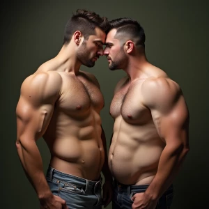César y Raúl tienen el pene igualito y con esos musculosos cuerp...