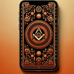 Сделай мне обои для iPhone 15 pro max. На картинке: оранжевый цв...