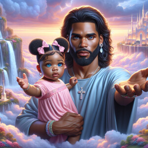 Create a 3D realistic artwork featuring the phrase 'Jesus Saves'...