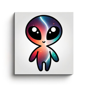 Colored alien transparent graphic, no background, cosmic alien g...