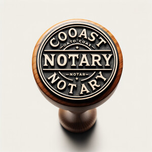 Stamp that reads "Coast to Coast' "notary"