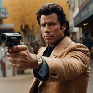 John Travolta pointing gu. At you