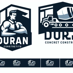 Design a logo for Duran Concrete Construction featuring bold let...