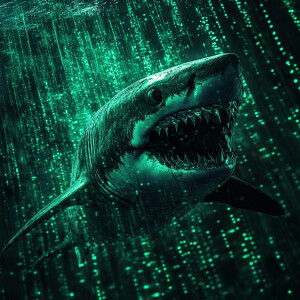 Jaws in the style of the matrix