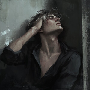 (A Heavy Heart)

You think he's angry, but you don't see,  
The...