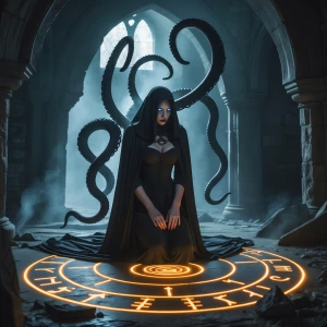 "In a forgotten crypt beneath a decaying cathedral, a veiled pri...