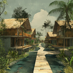 Generate a design of STUDY BALI INTERNATIONAL resort (language s...