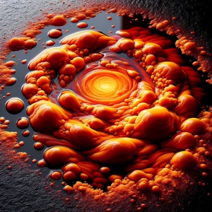 Generate a hyper-realistic image of a puddle with a strikingly v...