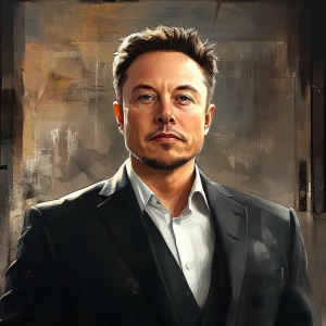 Elon Musk, highly detailed character portrait in the style of mo...