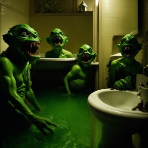 Grotesque green Ghoulies, inspired by the 1985 movie, emerge cre...