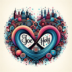 Create an image depicting two intertwined hearts, with the name...