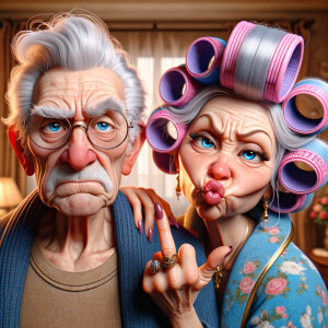 An animated image featuring an elderly couple in a moment of lig...