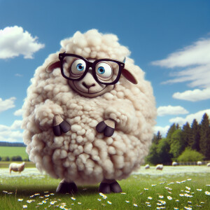 Funny comical character sheep