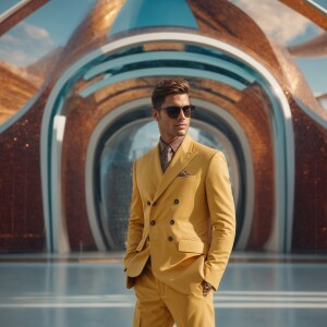 Full-body fashion photoshoot of a handsome american male model d...