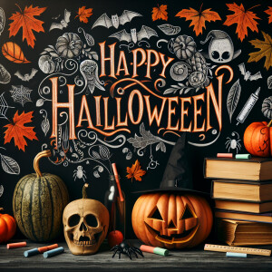 Generate Halloween design for teachers with appropriate text