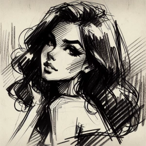 Bosquejo de carbón áspero sobre papel viejo, Líneas de arte limp...