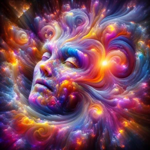 A colossal, vibrant smiling face composed entirely of intricatel...