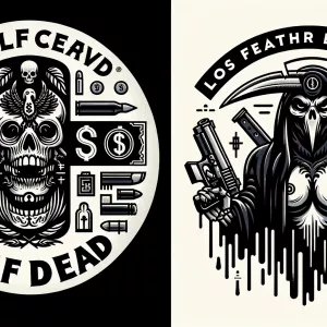 Create two distinct logos:

1. For 'HALF DEAD,' design a circula...