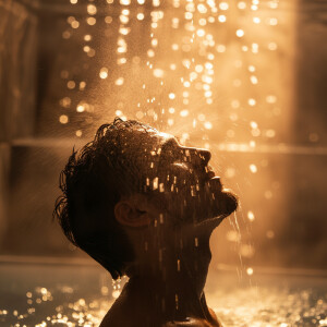 In the shower