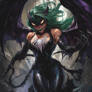 Create an image of Morrigan Aensland from the Darkstalkers video...
