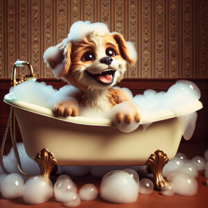 Character design A cute small Boy-dog Hybrid smiling taking A Bu...