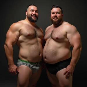 Carloss y Ramón desnufos tienen un cuerpo velludo y musculoso y...