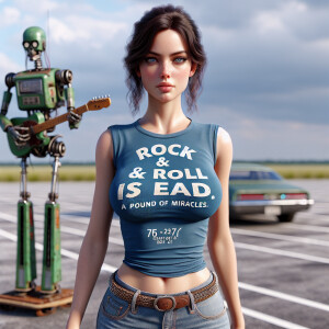 Photorealistic. Gorgeous skinny brunette 27-year-old woman with...