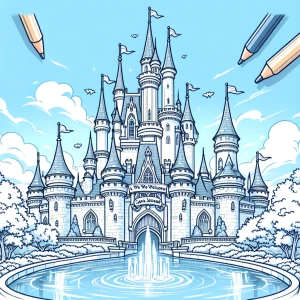 Draw the disney casyle at disneyword. Put up a banner that says...