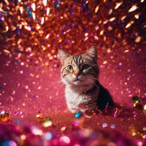 glitter shiny cat