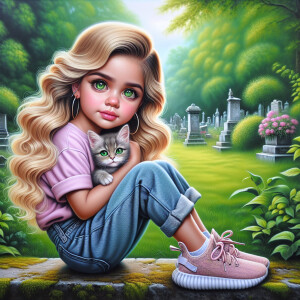 A realistic airbrush oil painting of an adorable honey skin tone...