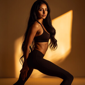 Indian model with long black hair and a beautiful, symmetrical f...