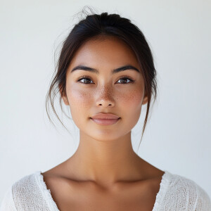 Portrait of a pretty 20-year-old Thai American woman from Redond...