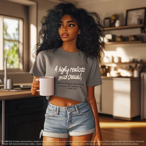 “A highly realistic mid-length portrait of Dahlia Valentina wear...